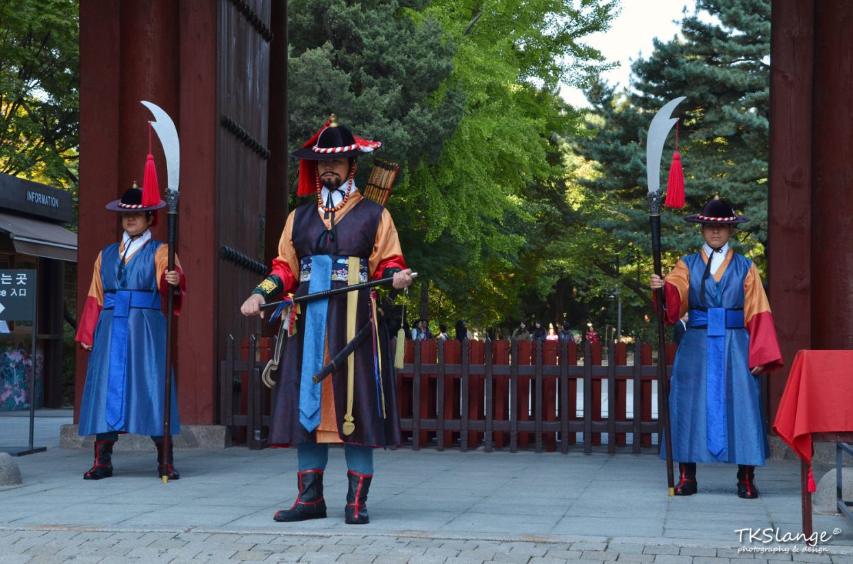 Royal Guards at the entrance gate of Deoksugung Palace.