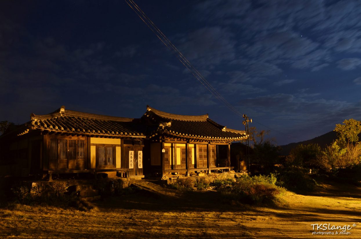 Hahoe residence by night.